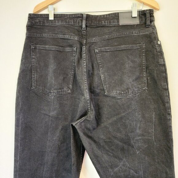 Everlane The Curvy Way High Jeans Straight Leg Women 33R Organic Cotton Black - Picture 9 of 13